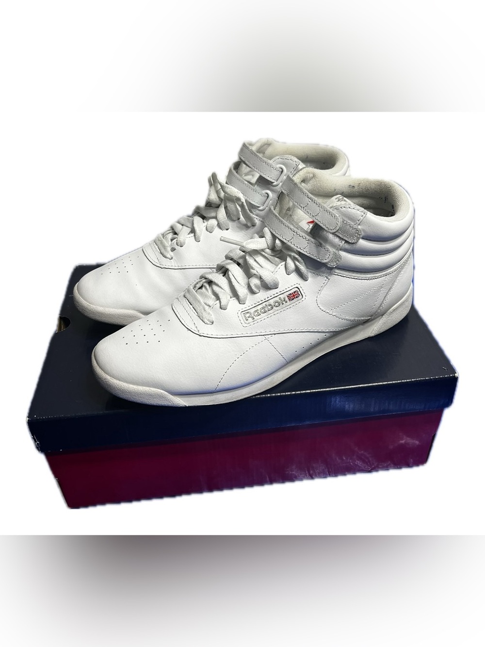 Reebok Women’s White High-Top Lace & Strap Sneakers